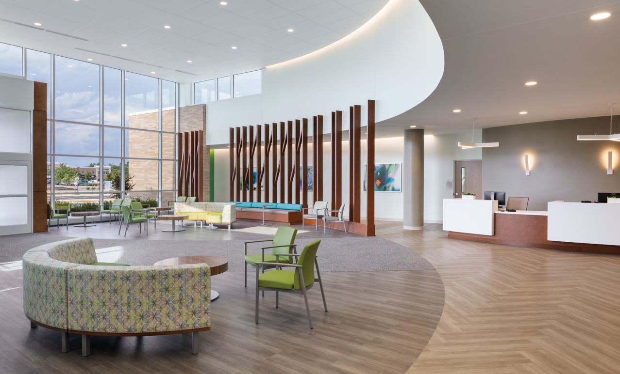 Hospital Entryway with Studio Set LVT planks and SR899 carpet tiles