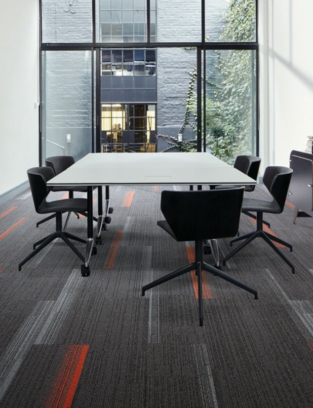 Interface Off Line and On Line plank carpet tile