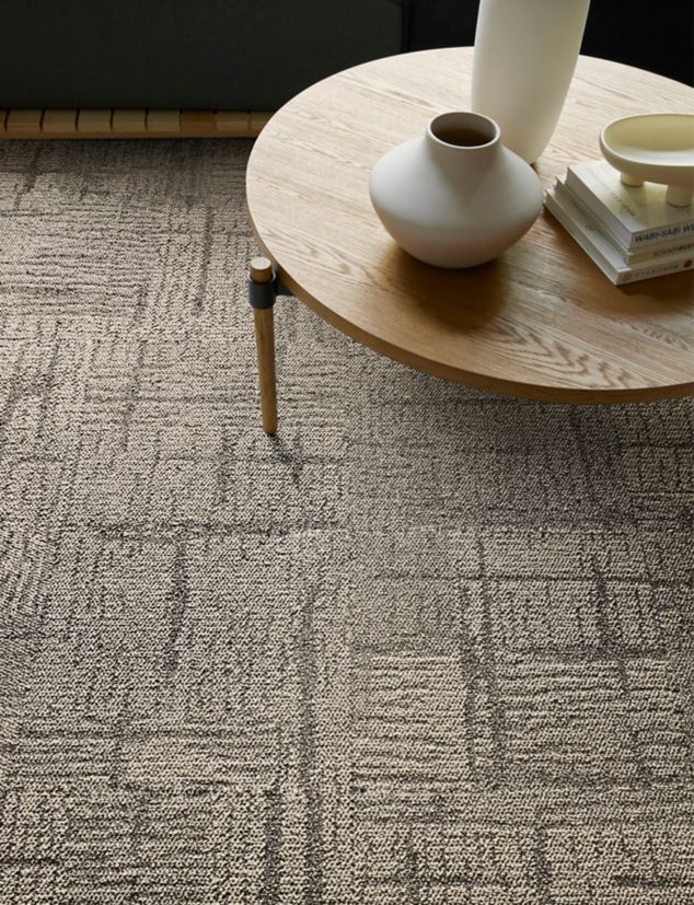 Interface Cornerstones carpet tile in seating area