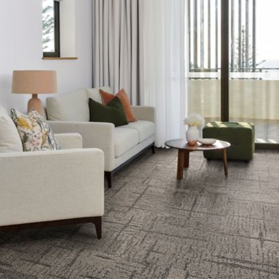 Interface Cornerstones carpet tile in residential living area or waiting area