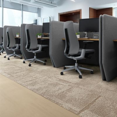 Interface Pillars carpet tile with On Grain plank LVT in open office