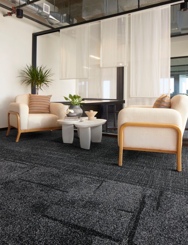 Interface Pillars and Open Air 401 carpet tile in office waiting area