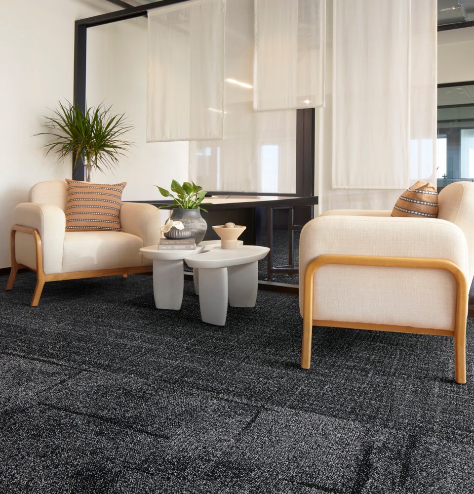 Interface Pillars and Open Air 401 carpet tile in office waiting area