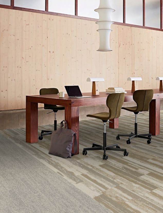 Interface Open Air 402 and Endless Orbit plank carpet tile in workplace open office