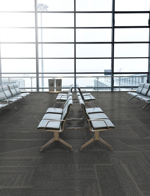 Open Air 442 carpet tile in airport terminal gate area