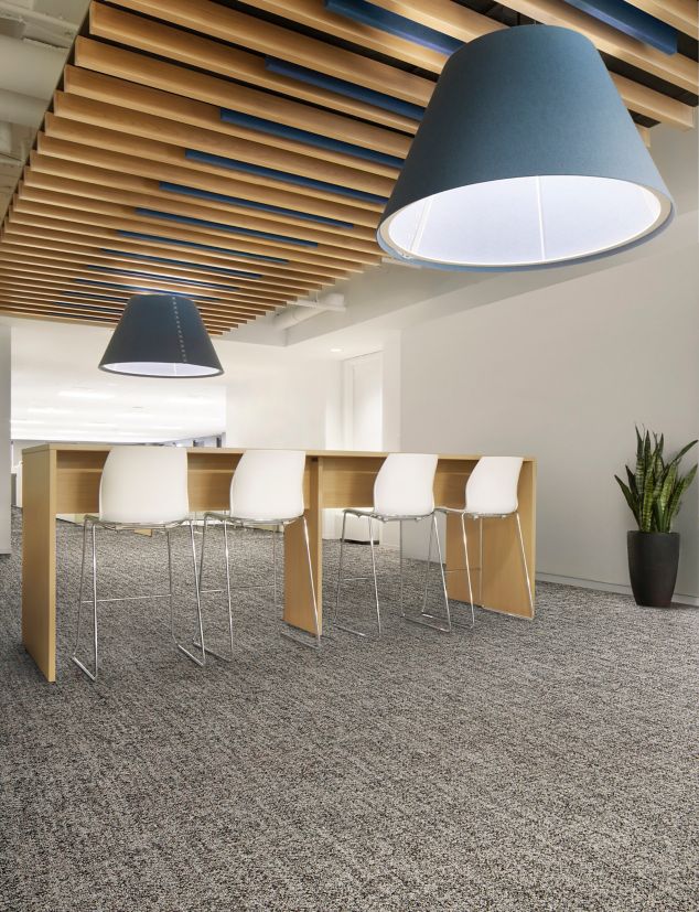 Interface Parchment carpet tile in workplace lounge