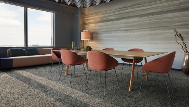 Interface Peas In A Pod carpet tile in meeting room with table, chairs, and sofa