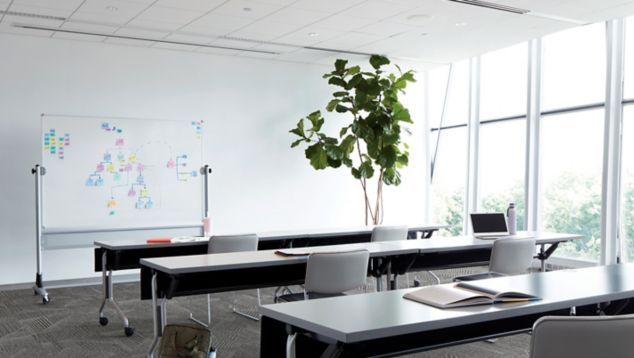 Interface Play the Angle plank carpet tile in college classroom