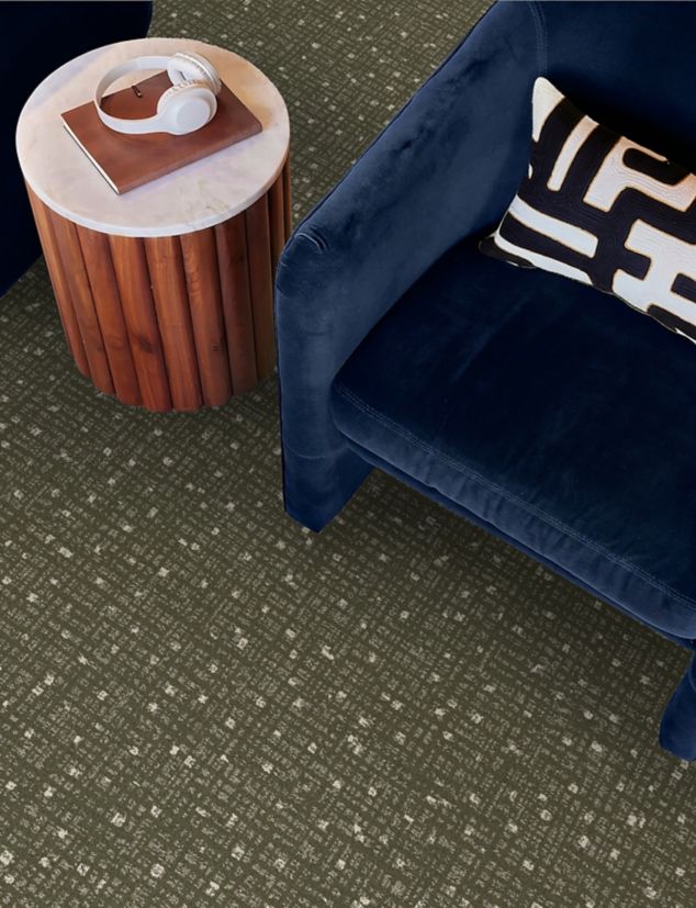Interface Positive Spin carpet tile in seating area