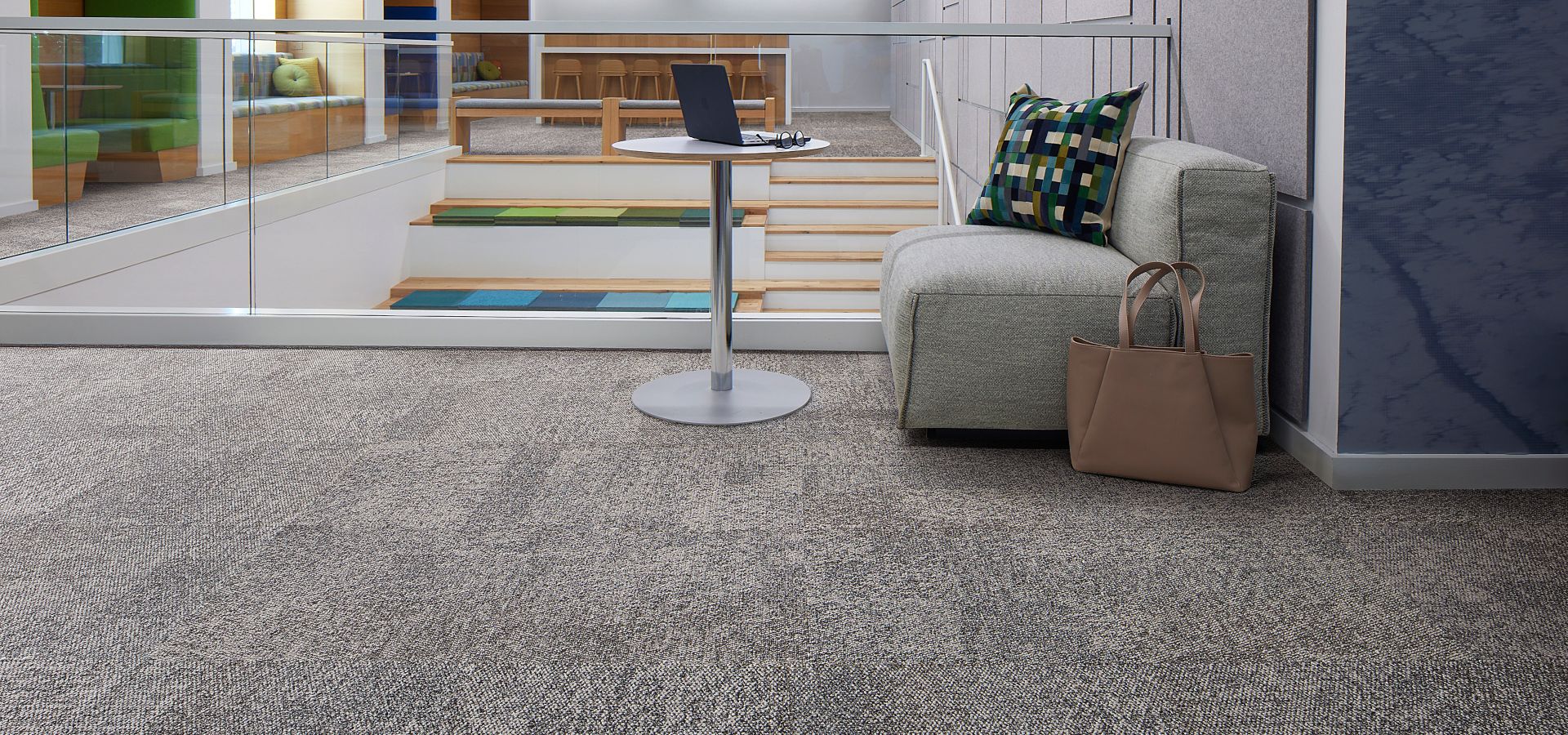 Interface Pressed for Time carpet tile in public space
