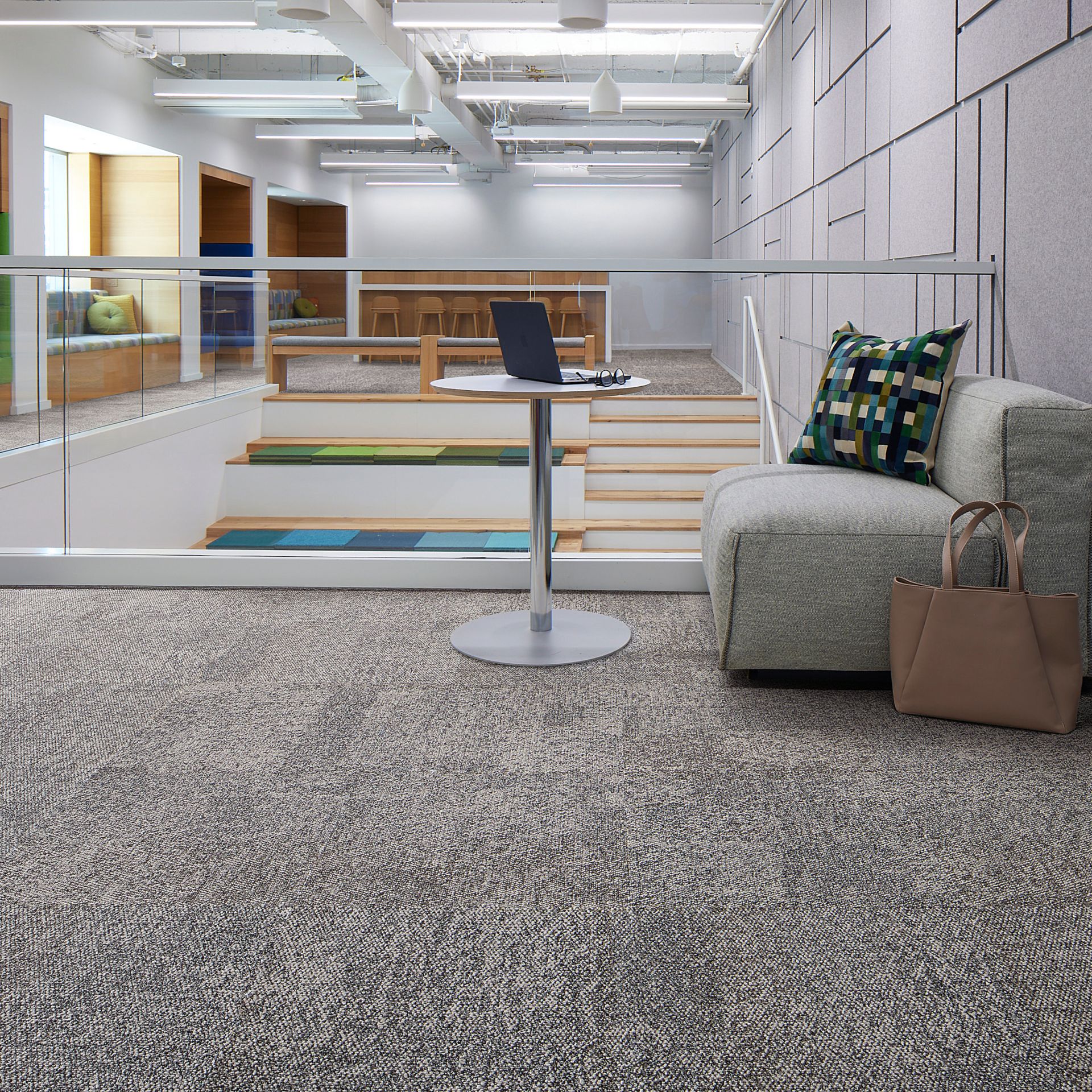Interface Pressed for Time carpet tile in public space