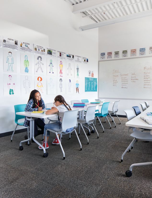 Interface Profile carpet tile in elementary school classroom