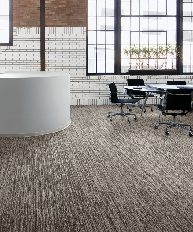 Interface Progression I plank carpet tile in meeting area with four chairs and table