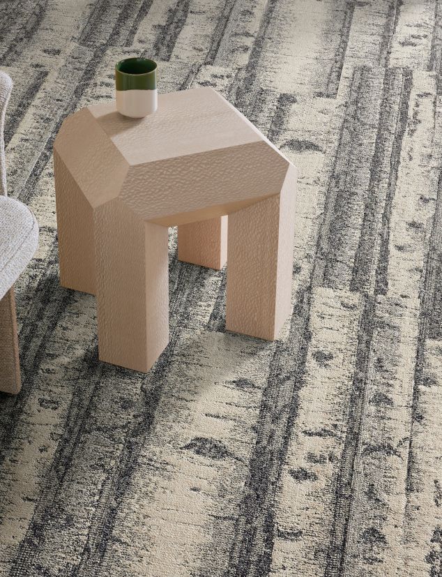Interface Quiet Grove plank carpet tile in workplace lobby