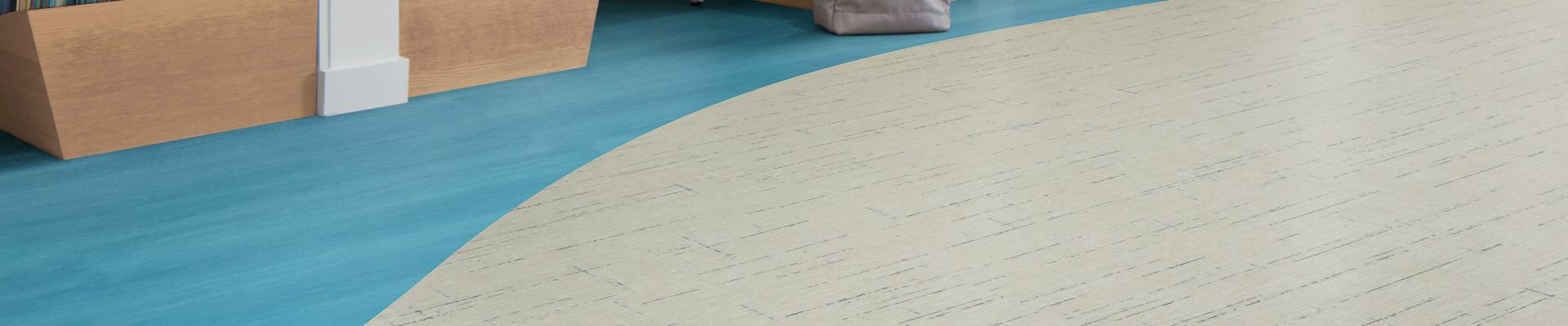 Interface Raw Materials and Studio Set plank LVT in an office collaborative space