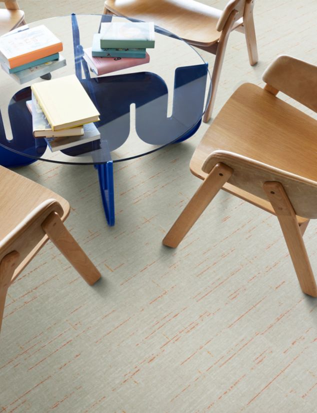 Interface Raw Materials plank LVT in Orange in library.