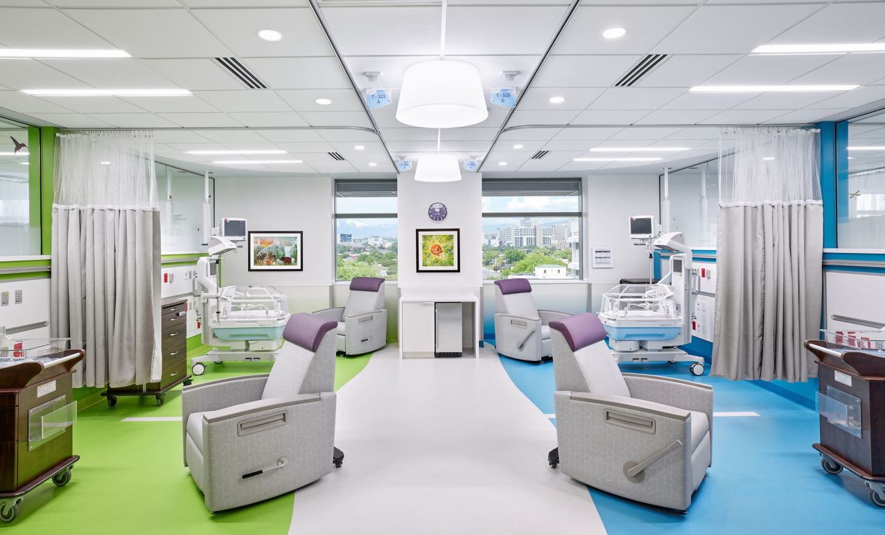 NICU with noraplan sentica rubber flooring