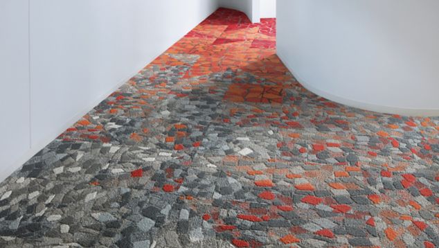 Rue, Red & Orange, Stone Course, Orange Stone & Grey Stone, Design by Tile