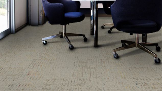 Interface Speckled plank carpet tile in private office