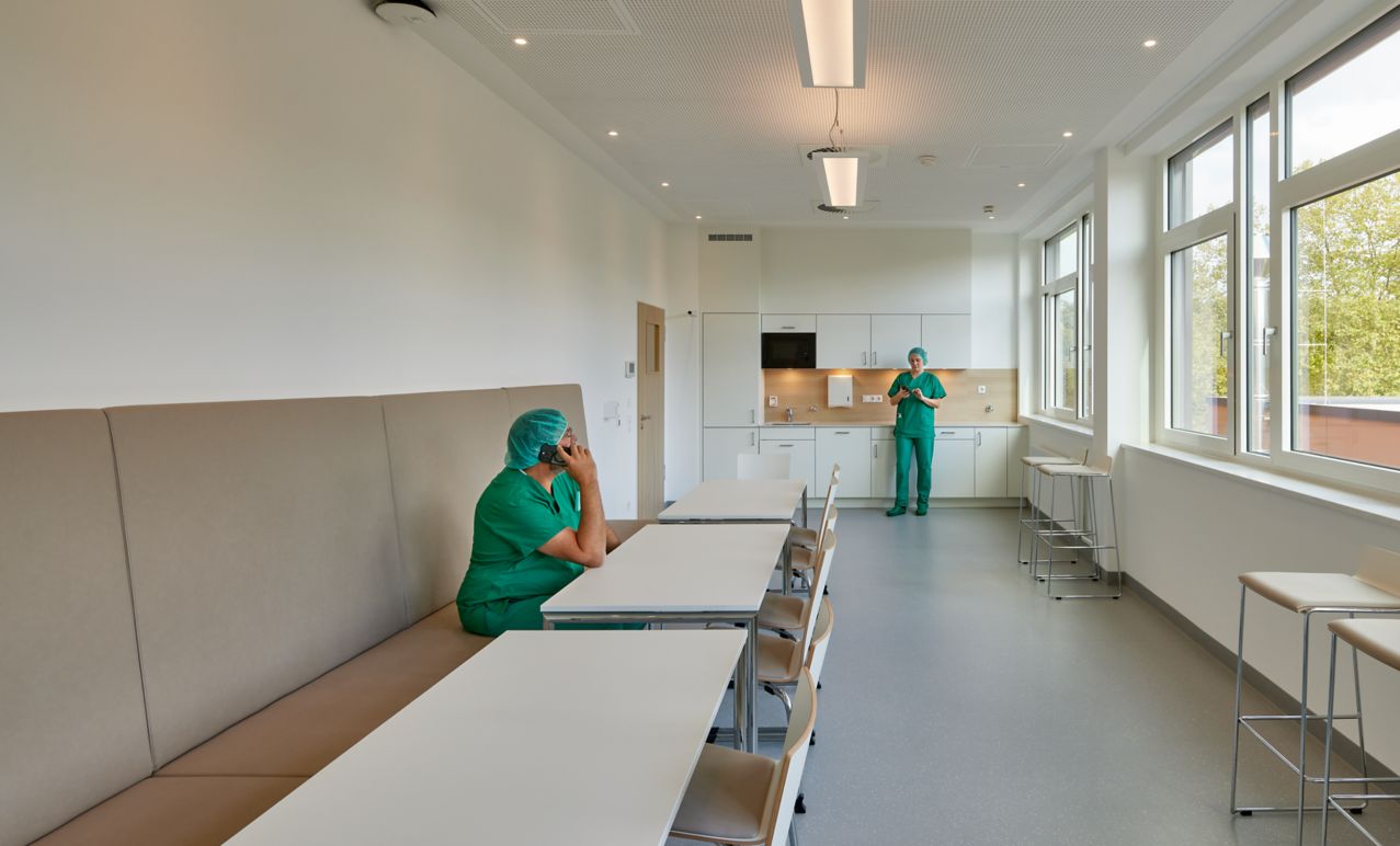 Cafeteria in a hospital with noraplan signa