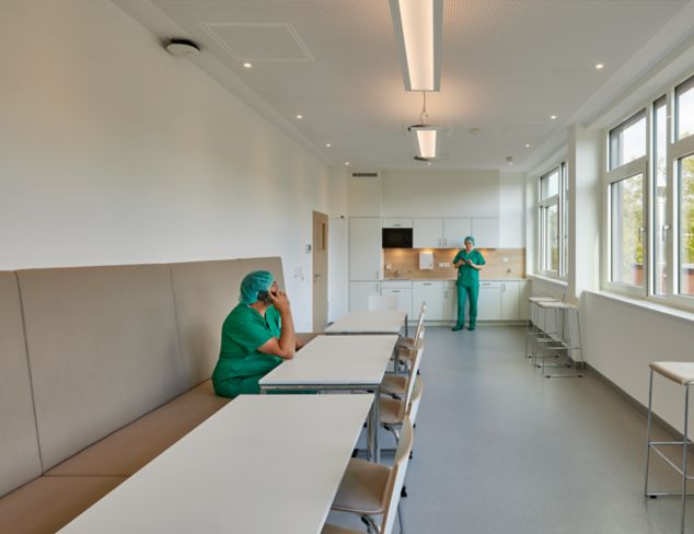 Cafeteria in a hospital with noraplan signa