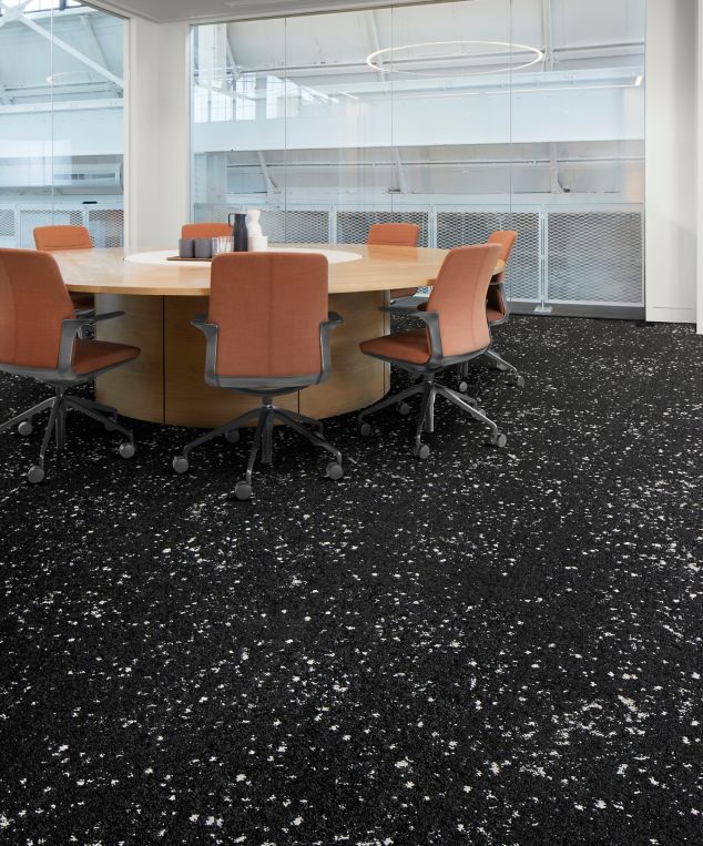 Interface Lunar Landing carpet tile in private meeting space