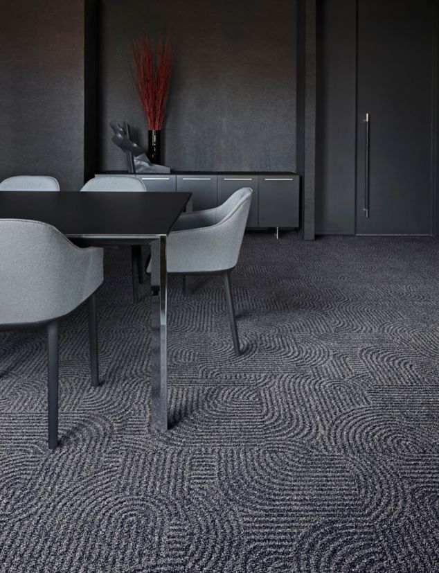 Interface Step this Way carpet tile in office common area with tree