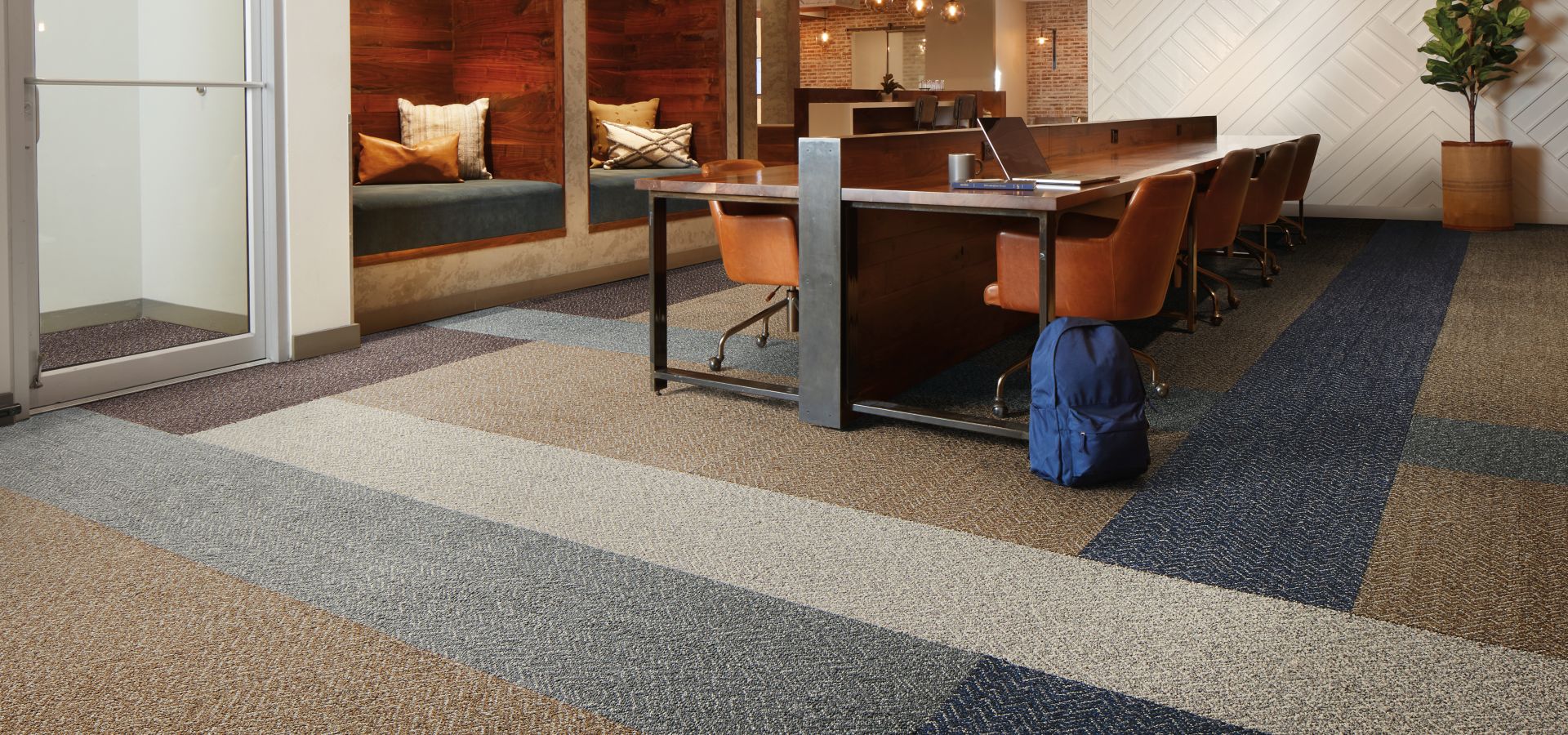 Interface Third Space 308 carpet tile in casual seating area