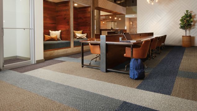 Interface Third Space 308 carpet tile in casual seating area