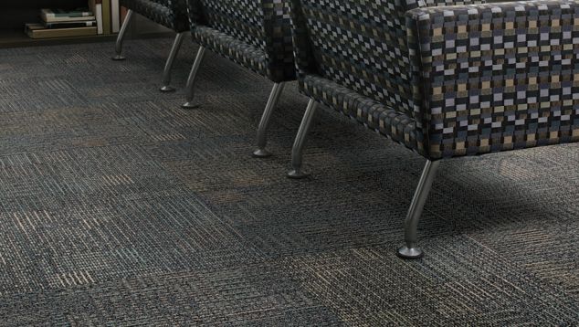 Interface To Scale carpet tile in seating area 