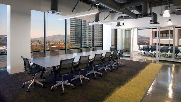 Interface UR101, UR102 and UR103 carpet tile in conference area with long table