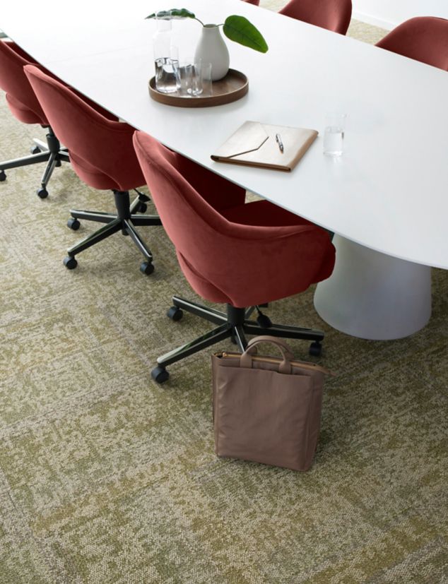 Interface Under Pressure carpet tile in workplace meeting room