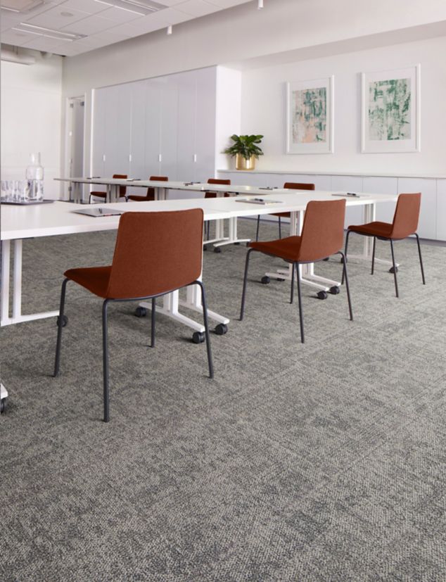 Interface Under Pressure carpet tile in workplace meeting room