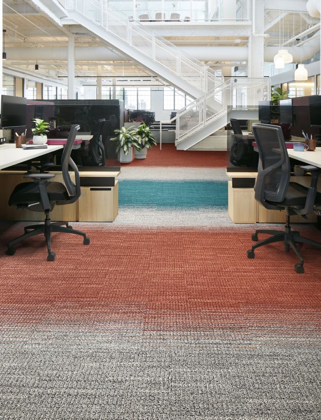 Interface WG100 and WG200 carpet tile in open office