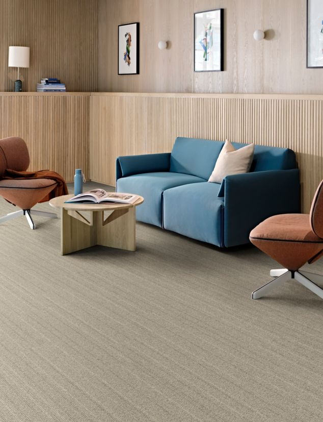 Interface WW860 plank carpet tile in workplace lounge