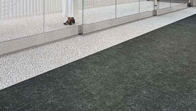 Interface Walk of Life and Walk on By LVT and Step in Time carpet tile office common space