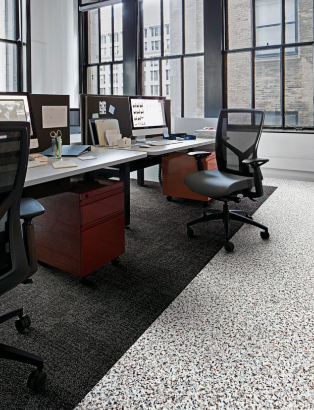 Interface Step in Time and Walk on By carpet tile in cubicle area