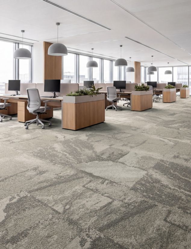 Interface Waypoint carpet tile in workplace open office