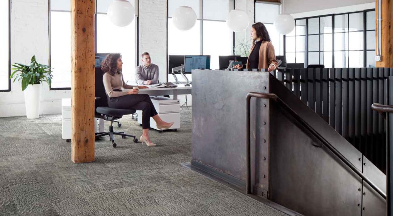 Zen Stitch, a carbon negative carpet tile from Interface's Embodied Beauty collection