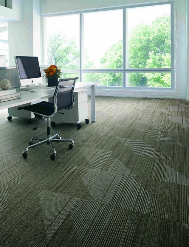 Interface Detours Ahead carpet tile in private office area