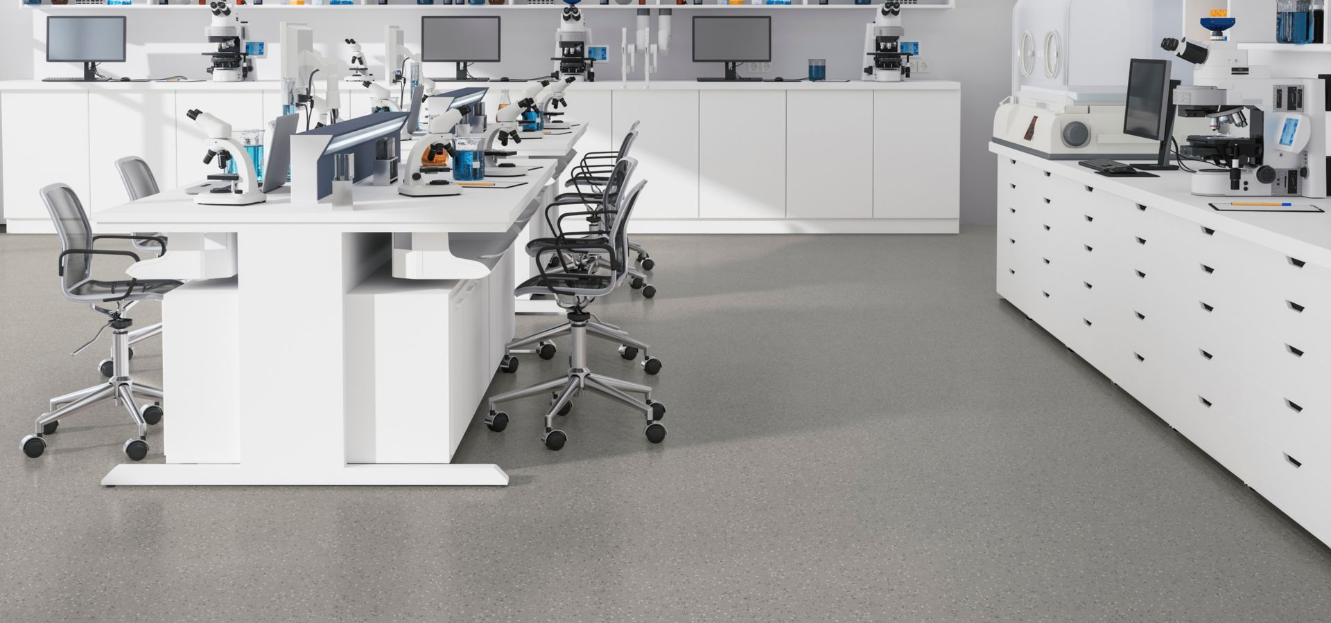 norament xp grano rubber flooring in laboratory