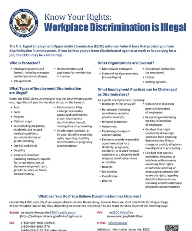 Know Your Rights: Workplace Discrimination is Illegal