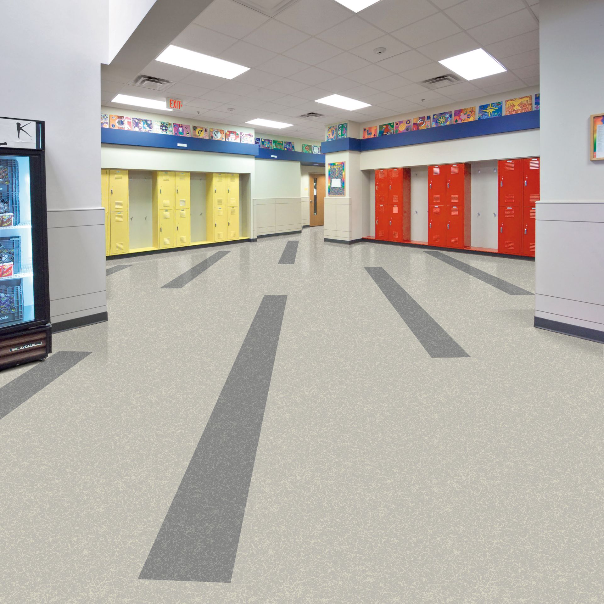noraplan lona rubber flooring in school locker room