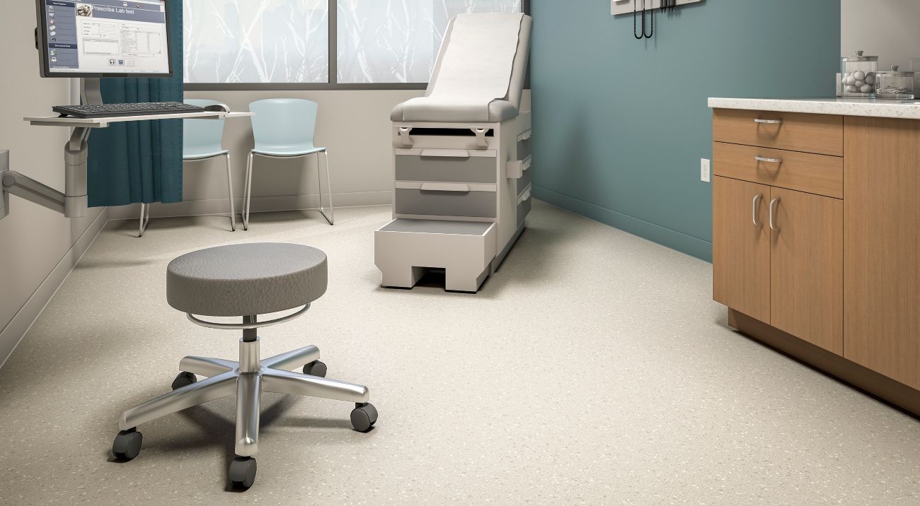 norament 926 satura rubber flooring in exam room