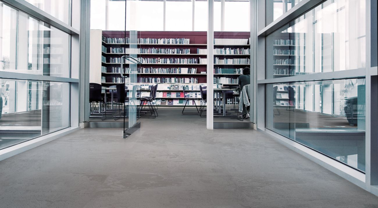 norament 926 castello rubber flooring in library