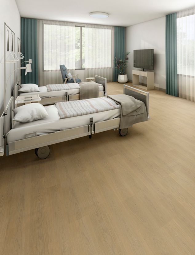 noravant timber rubber flooring in patient room