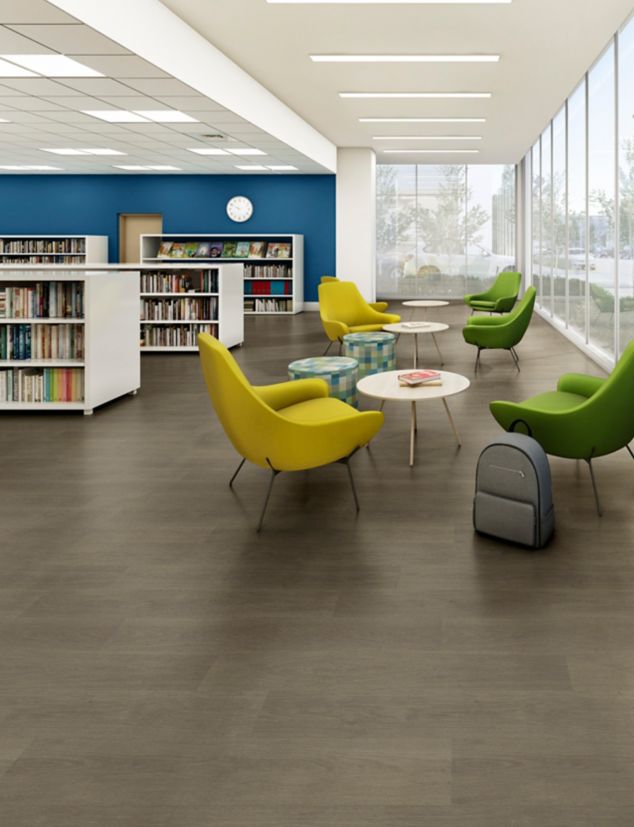 noravant timber rubber flooring in library
