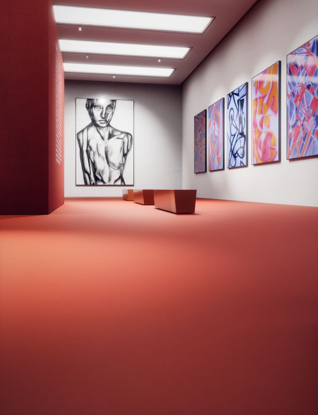 noraplan uni rubber flooring in museum