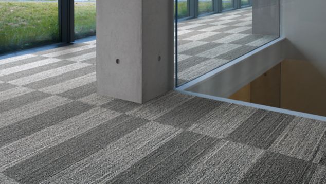 Interface WW870 plank carpet tile in open area with column